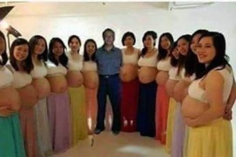 У этого мужчины — 13 жен. И все они забеременели в одно время!