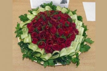 Необычный салат - Букет Роз